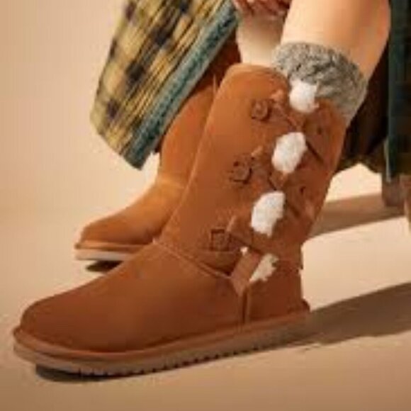 Koolaburra by UGG Victoria Tall Brown Winter Boots with Plush Lining Women Size - Picture 1 of 10